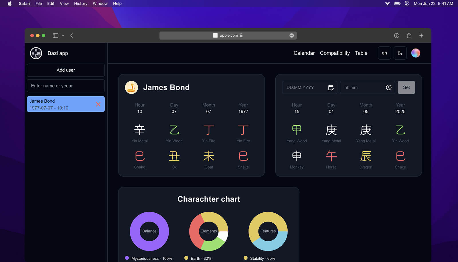 Bazi analysis app